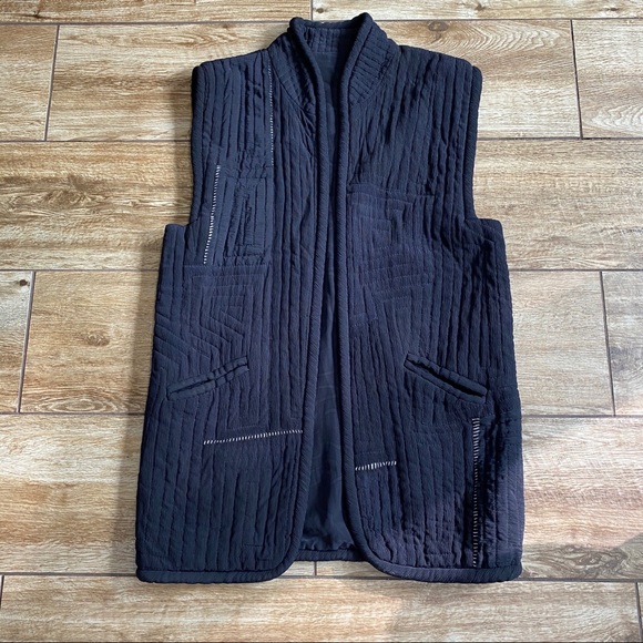 Kiss of the Wolf Quilt Silk Vest Sz M Art To Wear - Picture 8 of 13